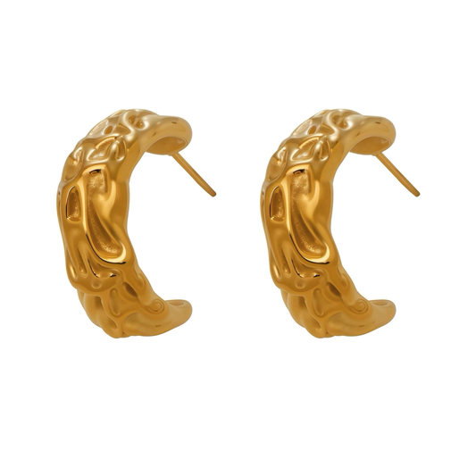 Pair of Erosion Earrings on white background