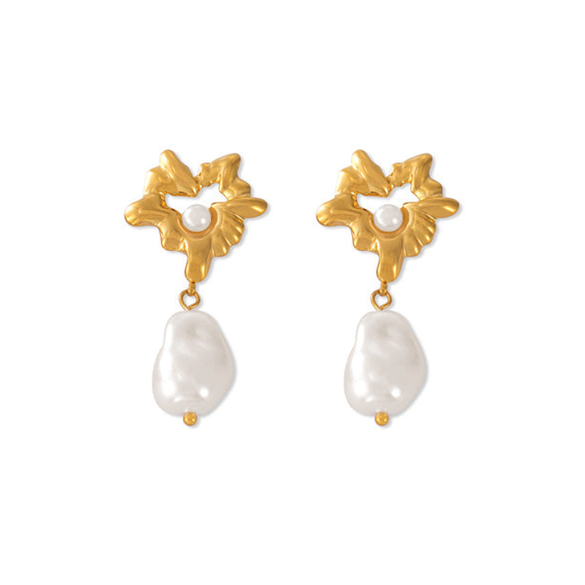 Pair of Pearl Cove Earrings on white background