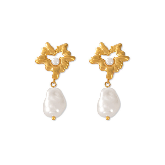 Pair of Pearl Cove Earrings on white background