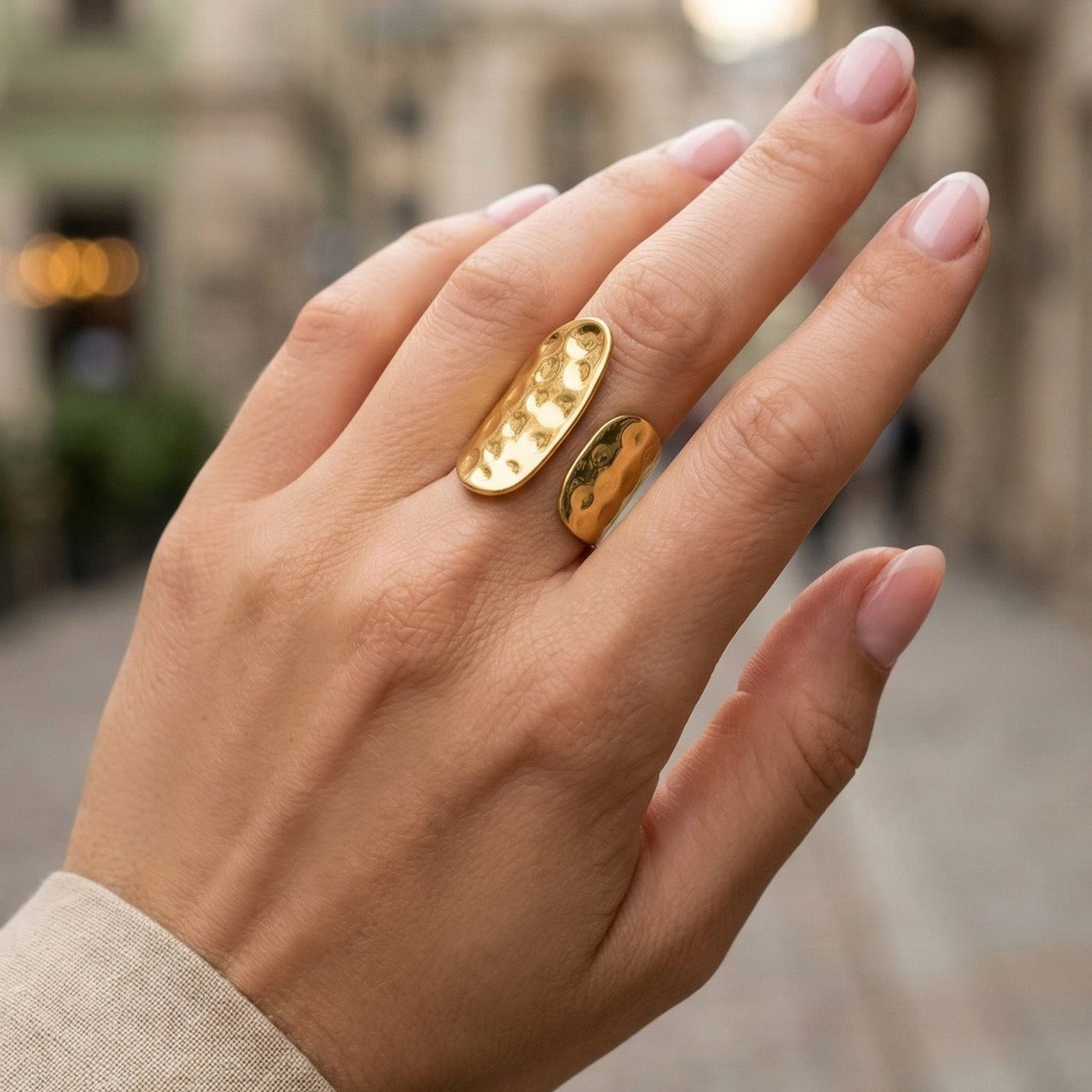 Cliff Ring worn on hand